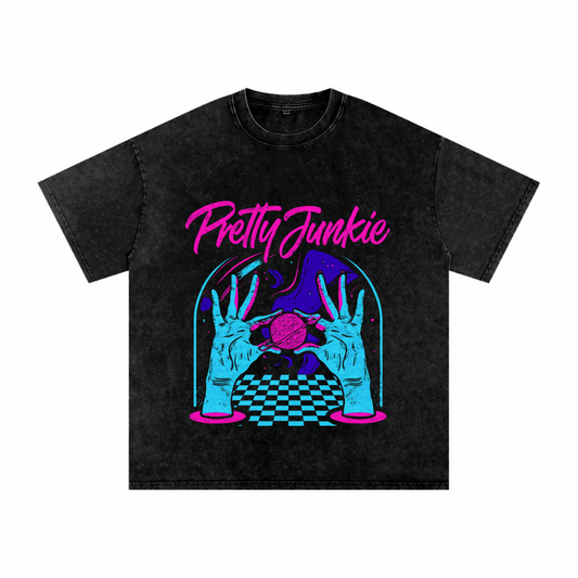 Snow Washed Oversized Cotton T-Shirt ODMPOD