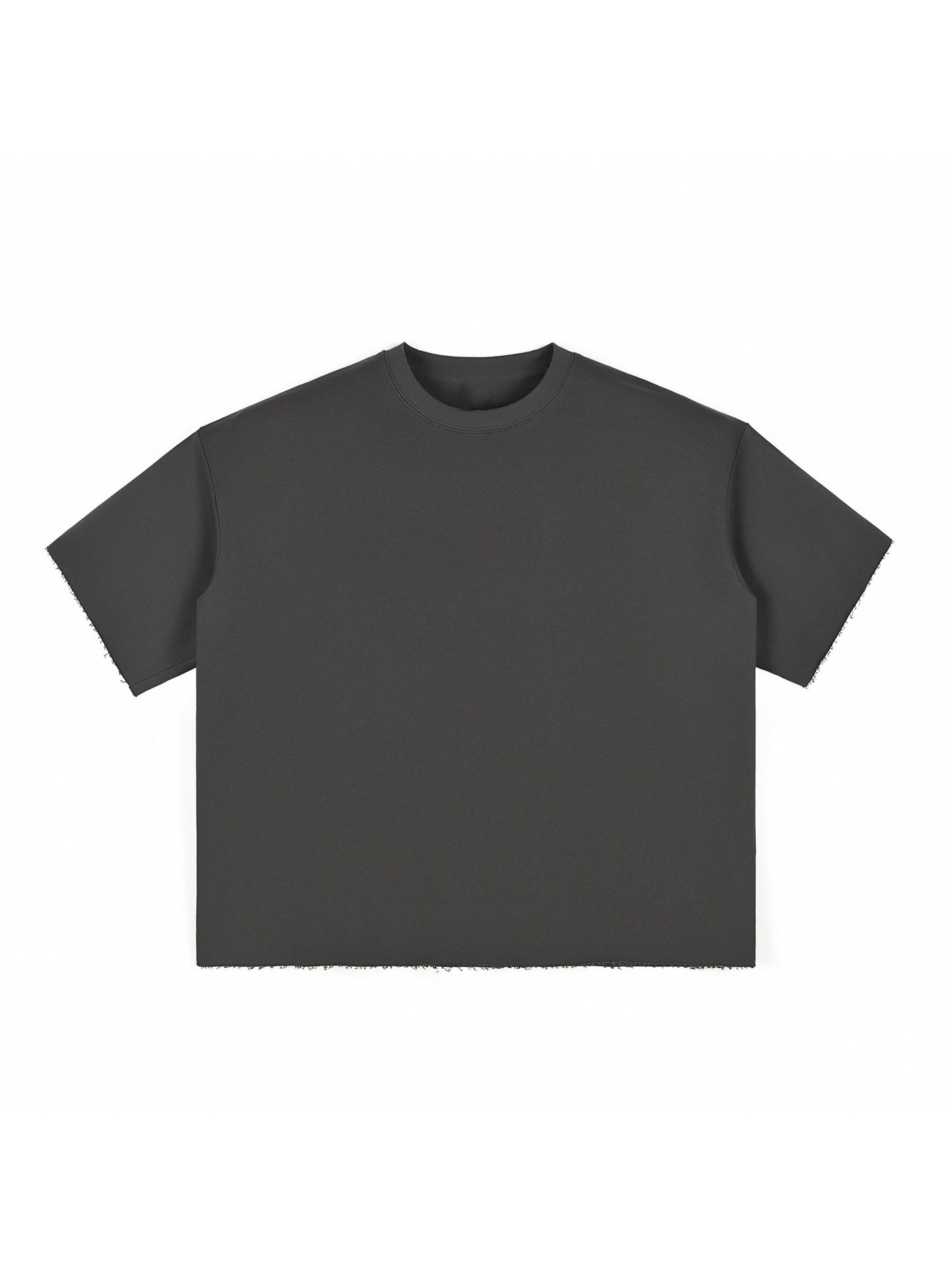 RiCHJVNKIE SOCIETY Boxy Half-Sleeve Raw-Edge T-Shirt ODMPOD