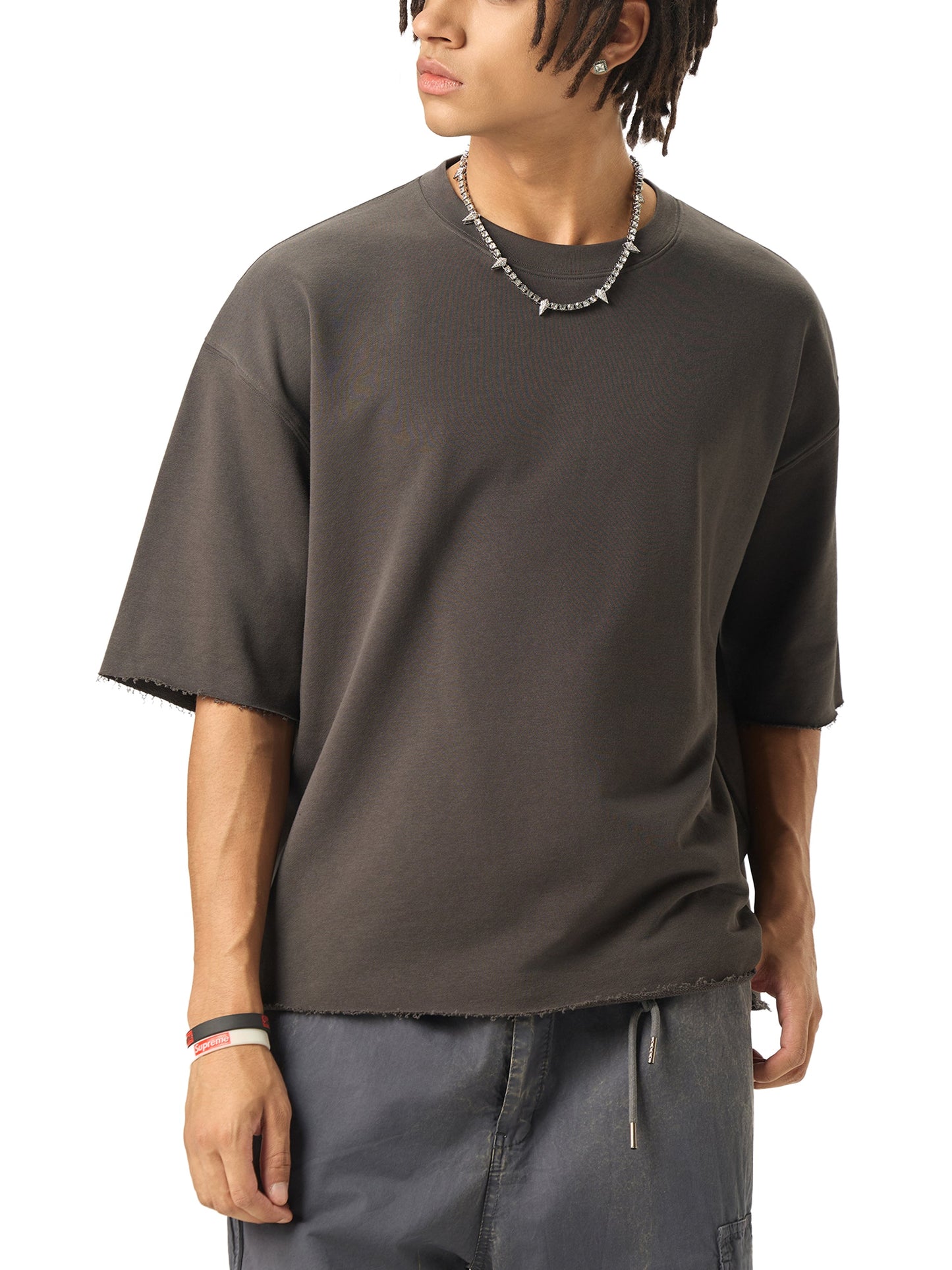 PrettyJunkie rJS Half-Sleeve Raw-Edge T-Shirt ODMPOD