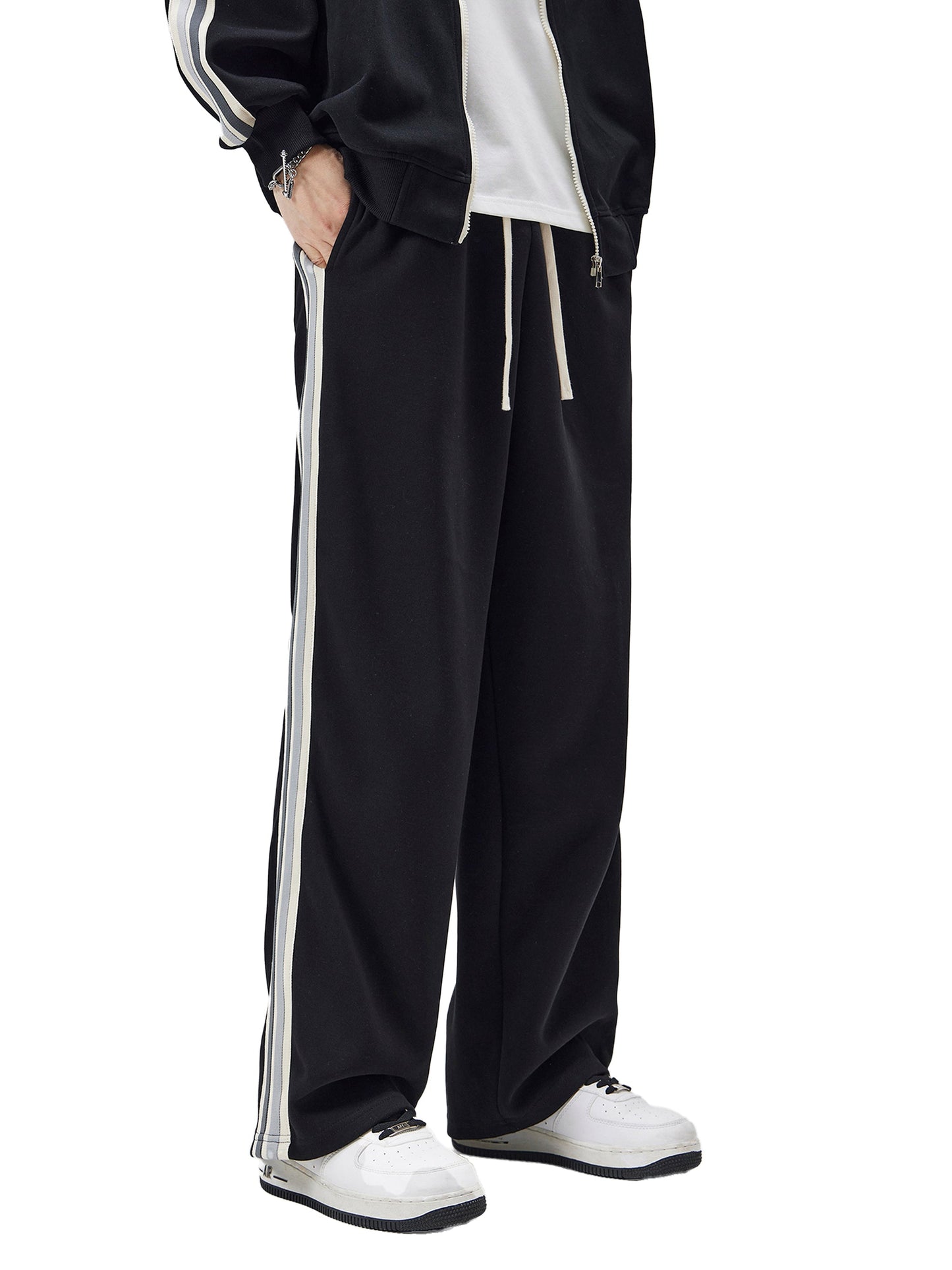 Contrast Side-Stripe Straight-Leg  Pants ODMPOD