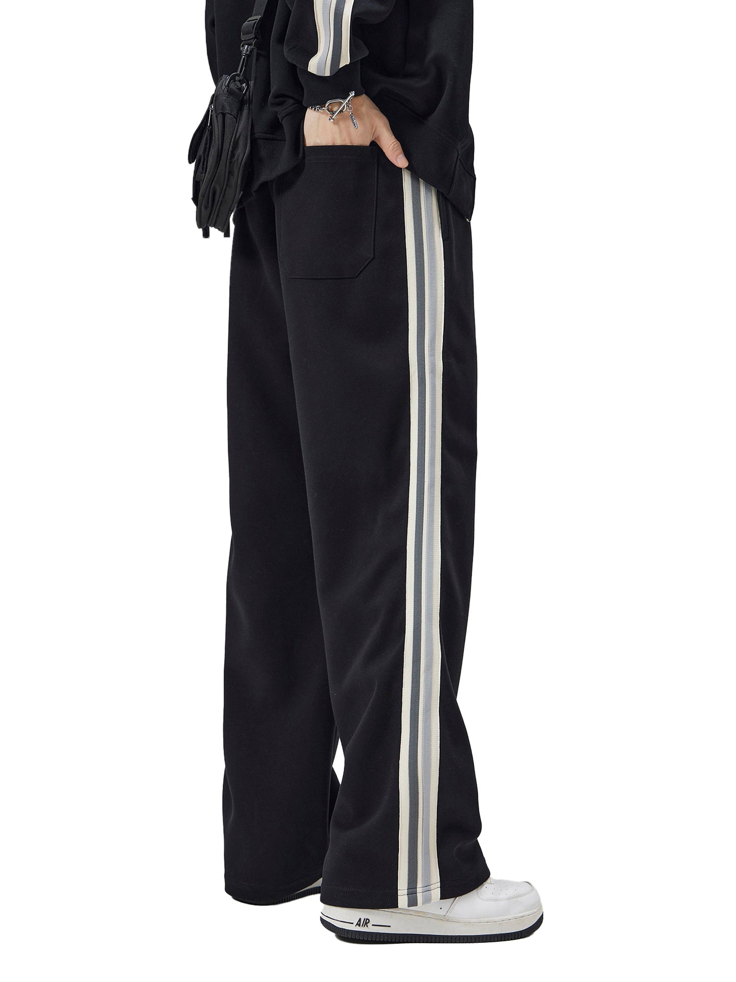 Contrast Side-Stripe Straight-Leg  Pants ODMPOD