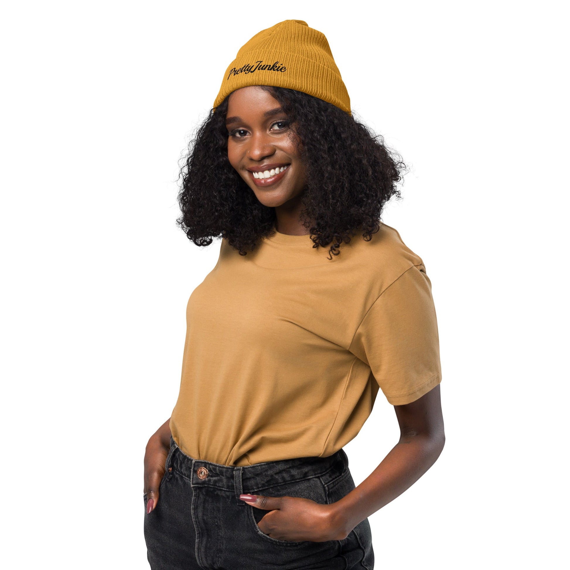 PrettyJunkie Organic Ribbed Beanie – Yellow Heat Pretty Junkie Apparel