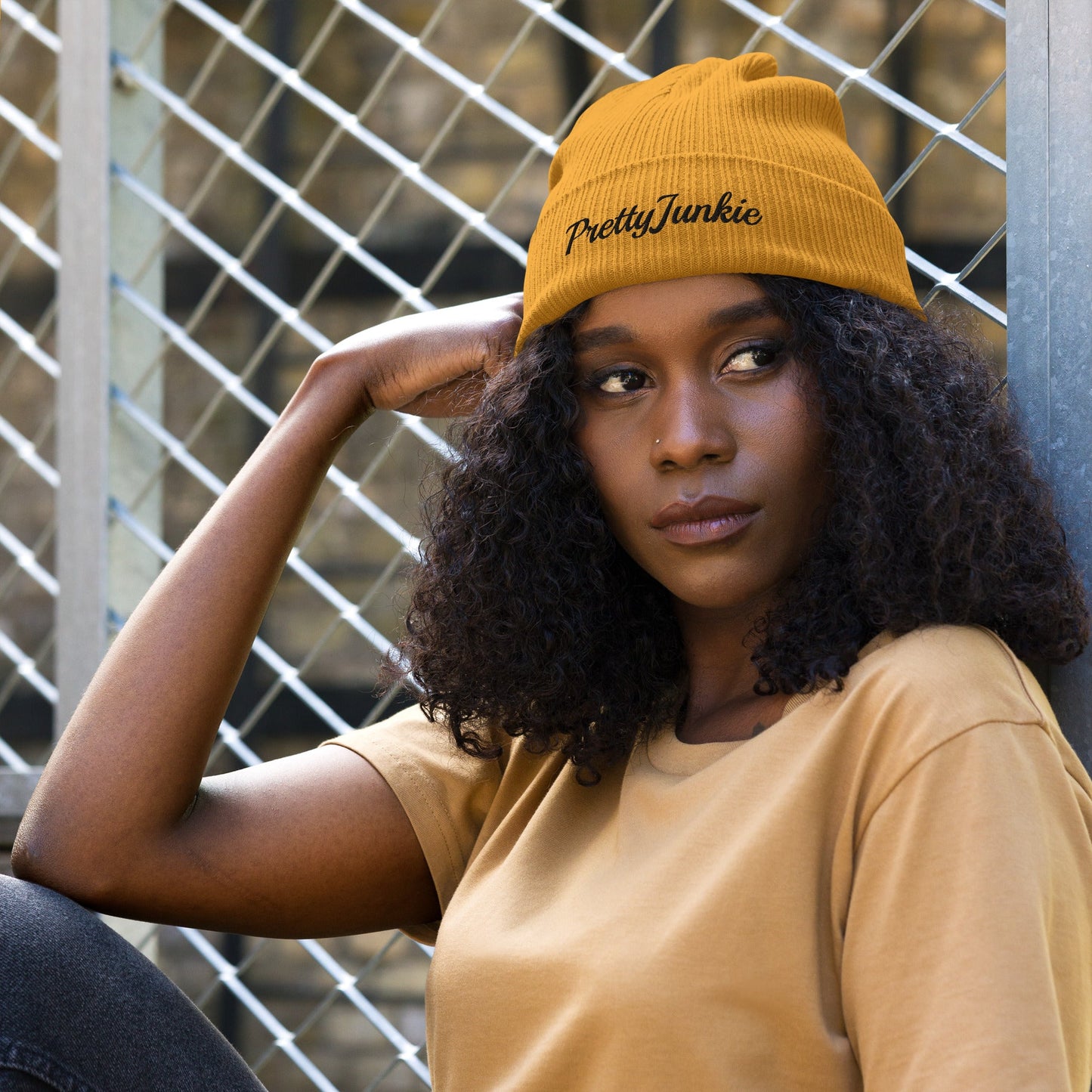 PrettyJunkie Organic Ribbed Beanie – Yellow Heat Pretty Junkie Apparel