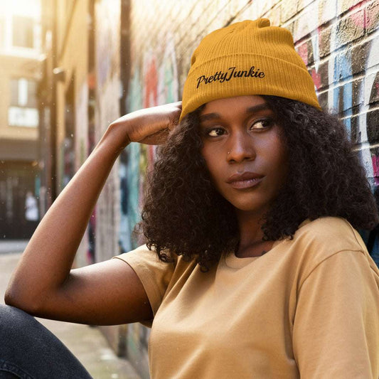 PrettyJunkie Organic Ribbed Beanie – Yellow Heat Pretty Junkie Apparel