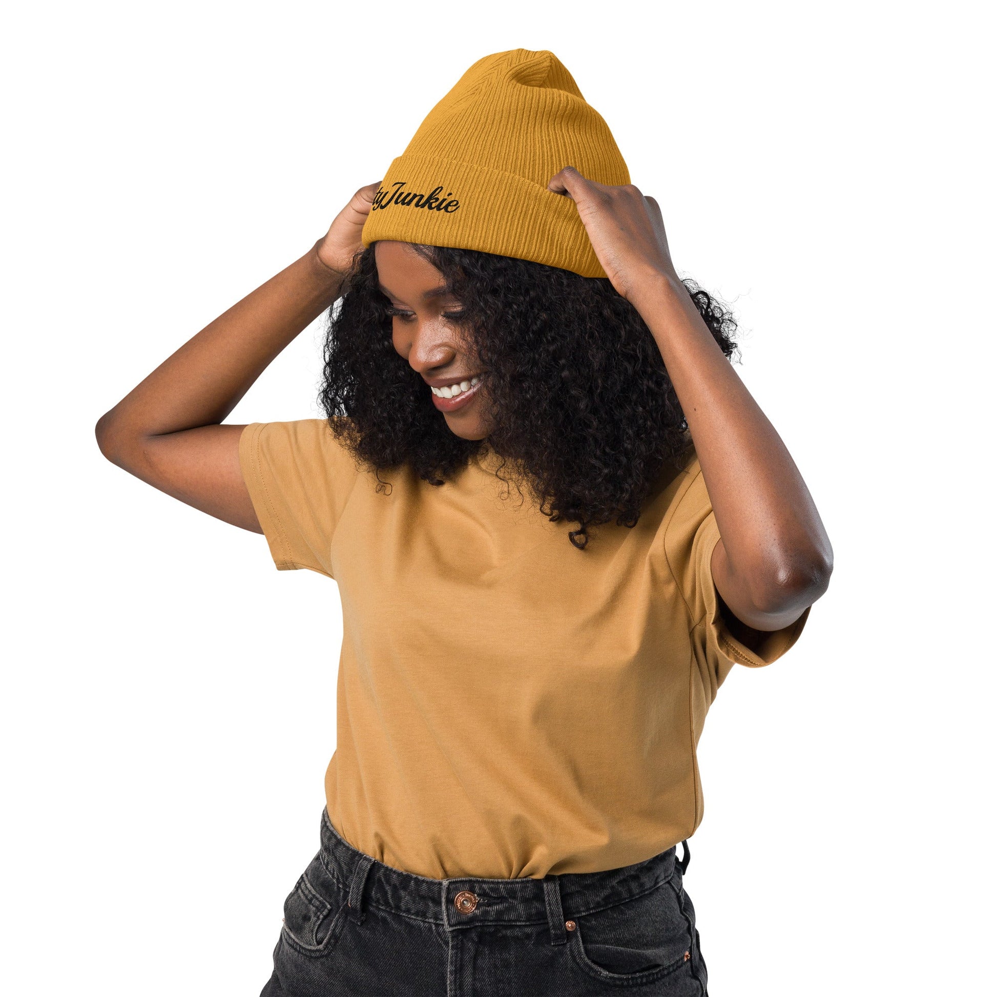 PrettyJunkie Organic Ribbed Beanie – Yellow Heat Pretty Junkie Apparel