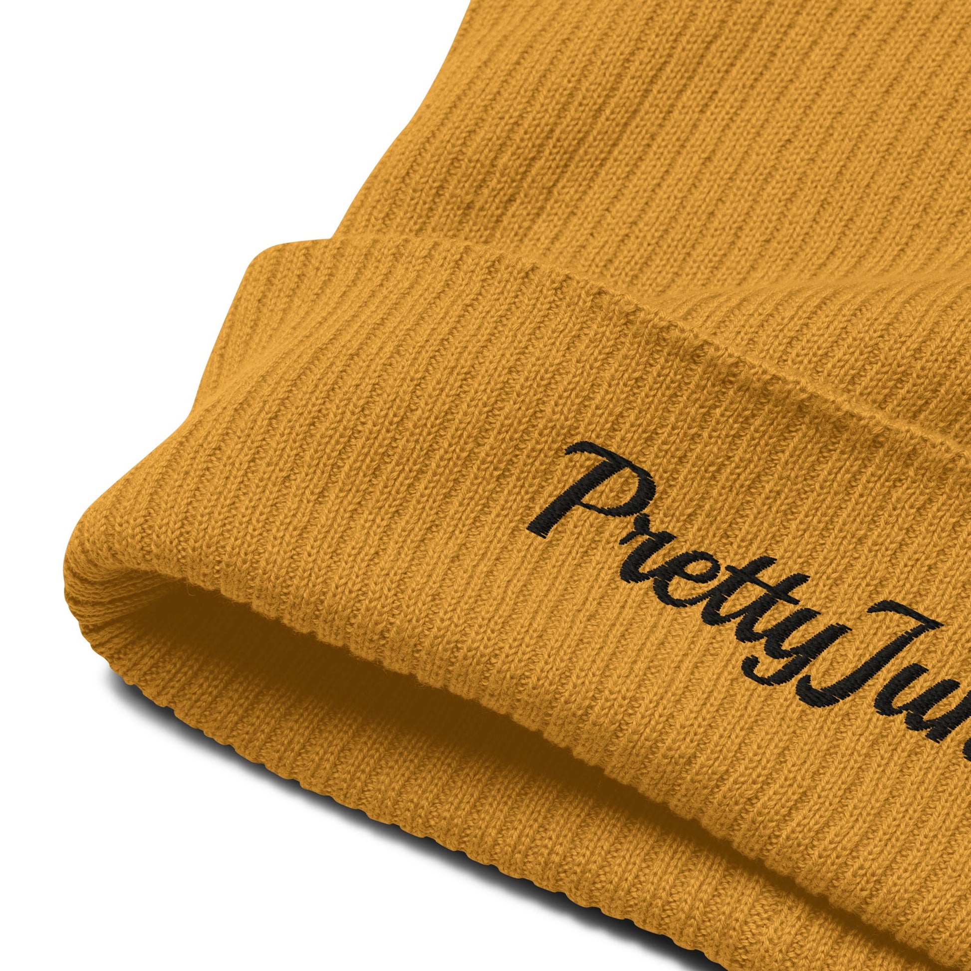 PrettyJunkie Organic Ribbed Beanie – Yellow Heat Pretty Junkie Apparel