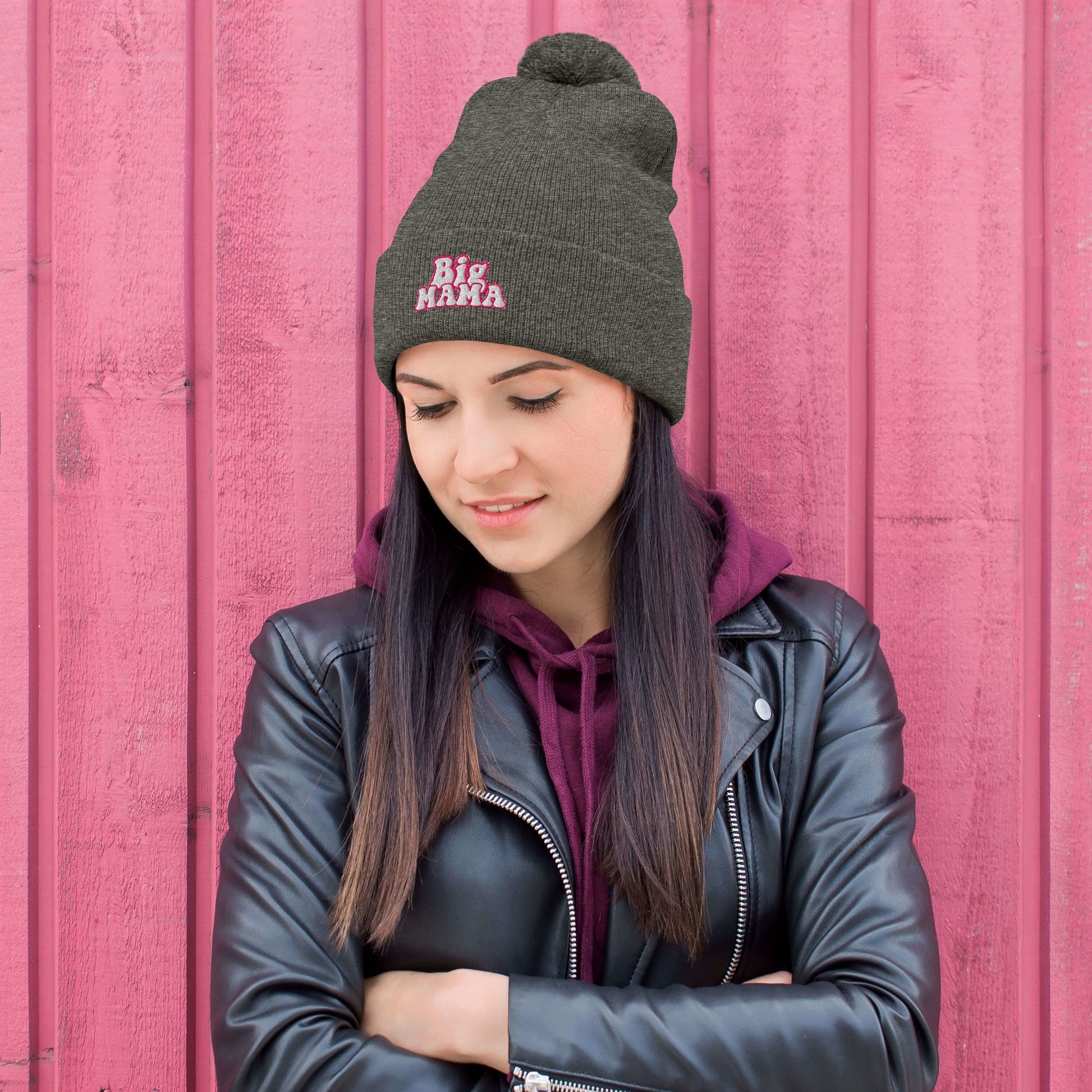 They Call Me "BigMama" Pom-Pom Beanie Pretty Junkie Apparel