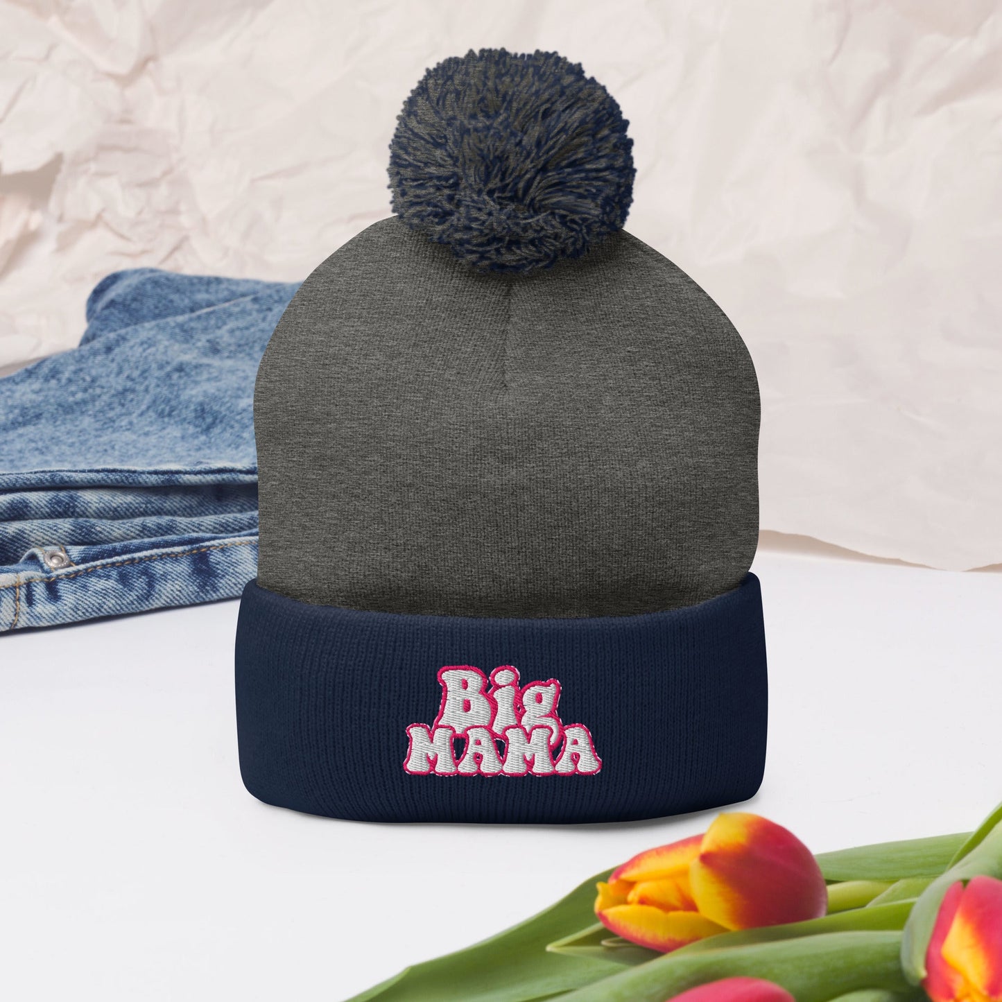 They Call Me "BigMama" Pom-Pom Beanie Pretty Junkie Apparel
