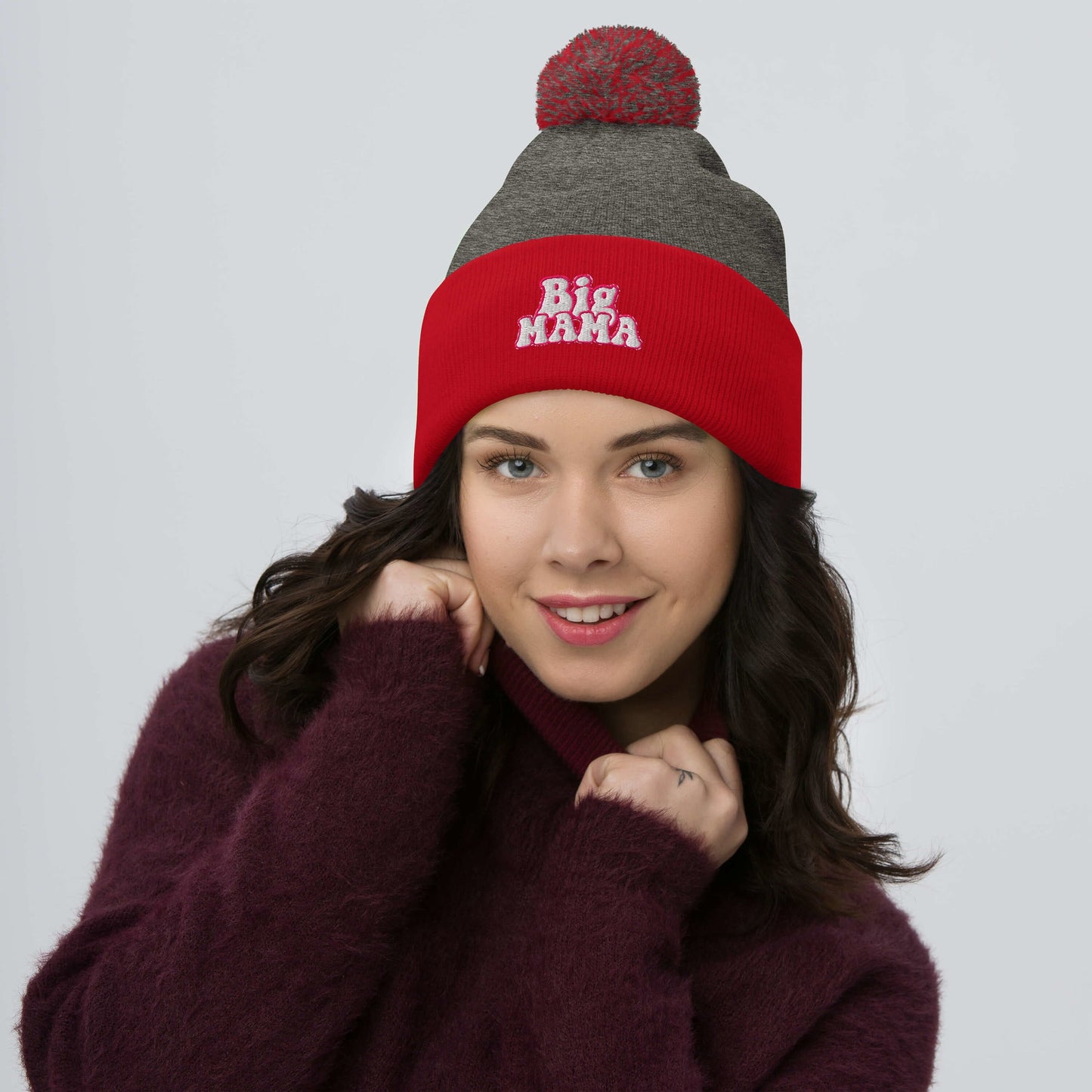 They Call Me "BigMama" Pom-Pom Beanie Pretty Junkie Apparel