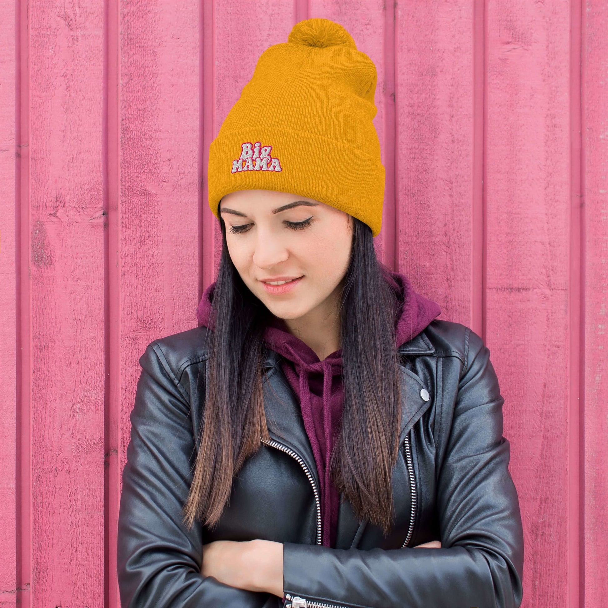 They Call Me "BigMama" Pom-Pom Beanie Pretty Junkie Apparel