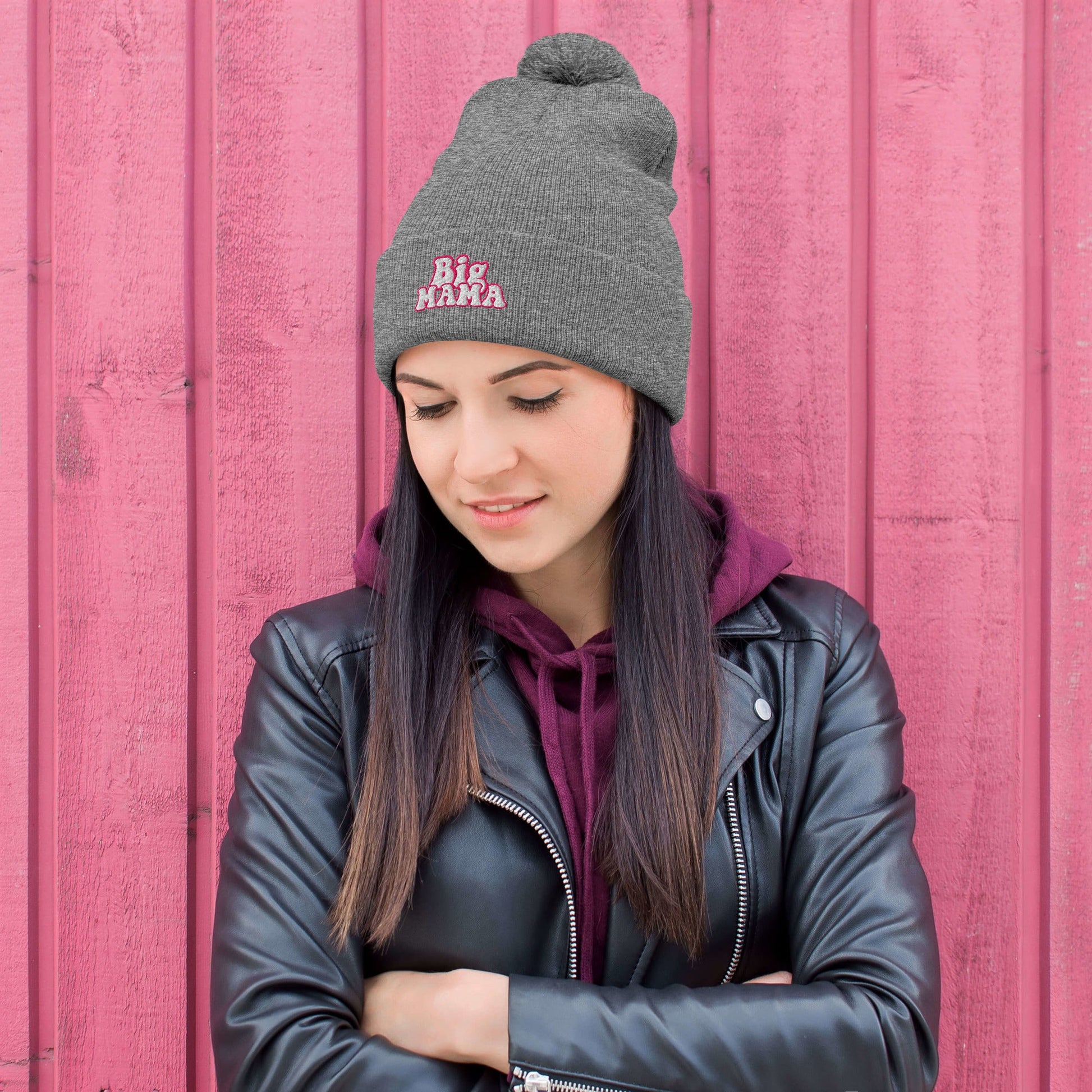 They Call Me "BigMama" Pom-Pom Beanie Pretty Junkie Apparel