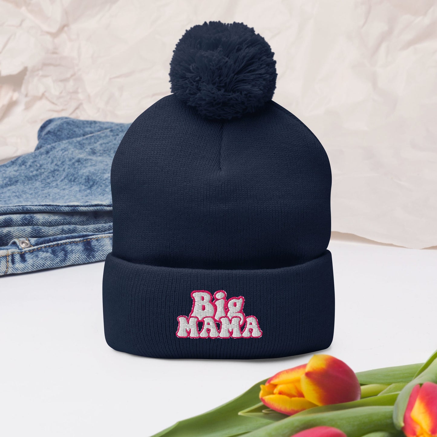 They Call Me "BigMama" Pom-Pom Beanie Pretty Junkie Apparel