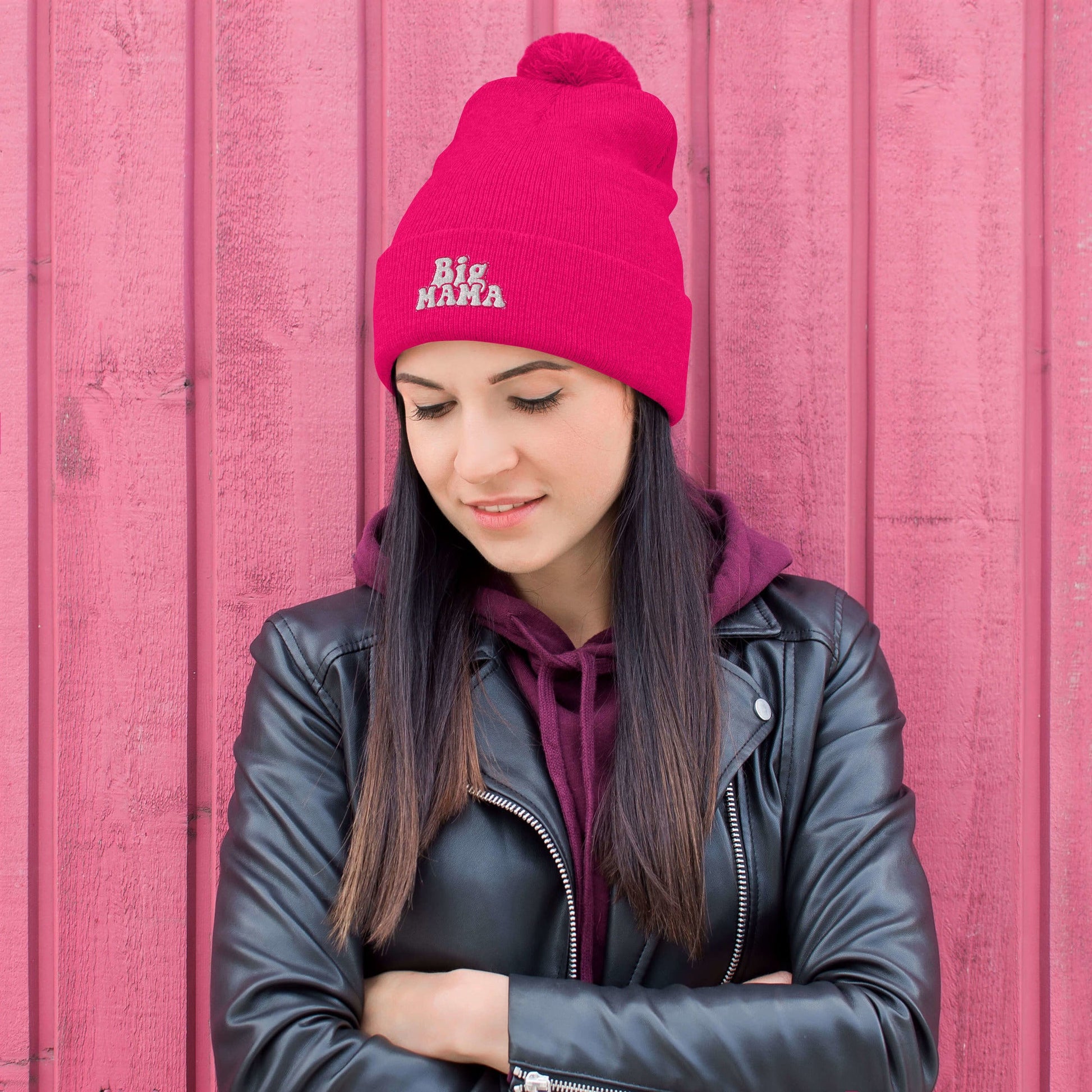 They Call Me "BigMama" Pom-Pom Beanie Pretty Junkie Apparel