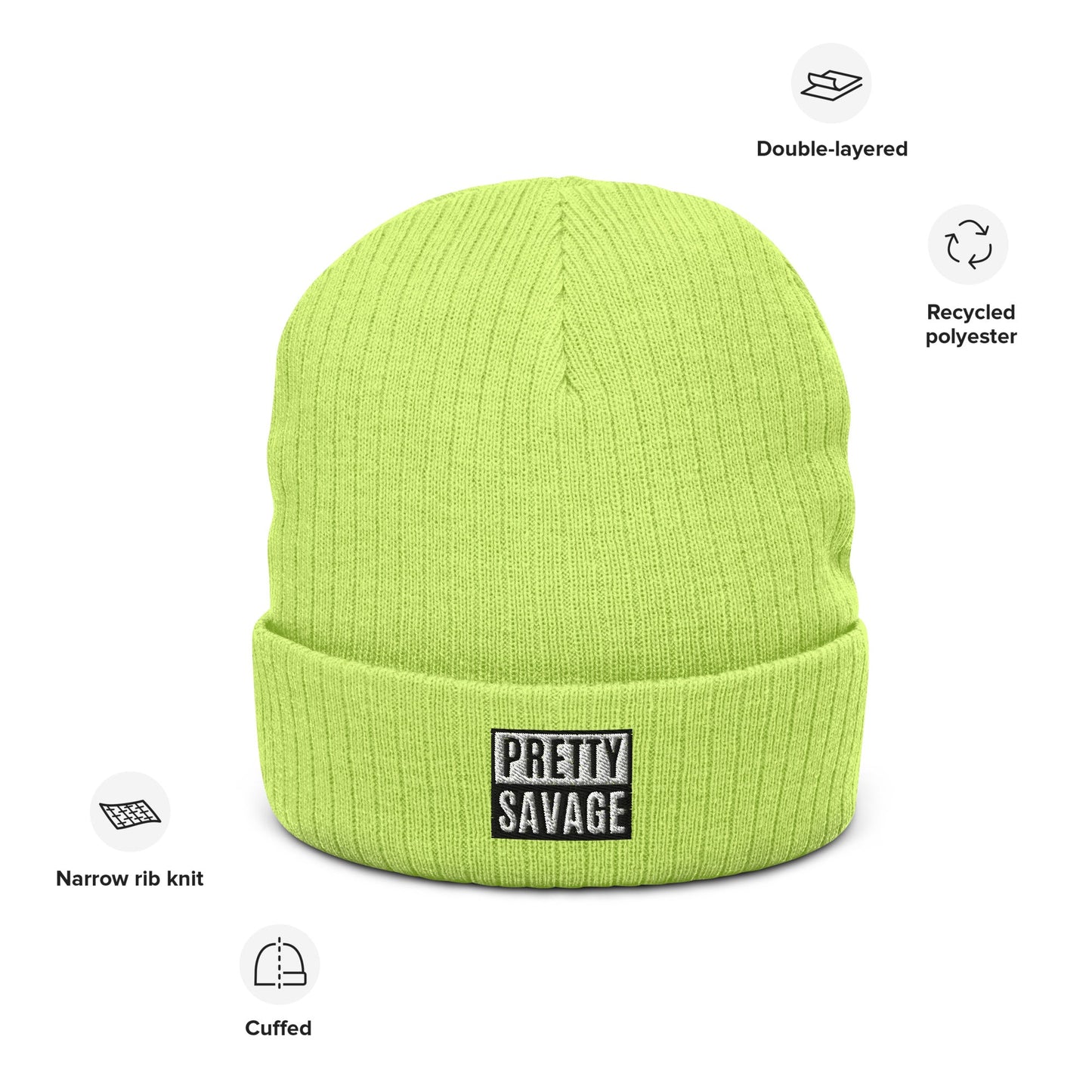Pretty Savage Ribbed knit beanie Pretty Junkie Apparel