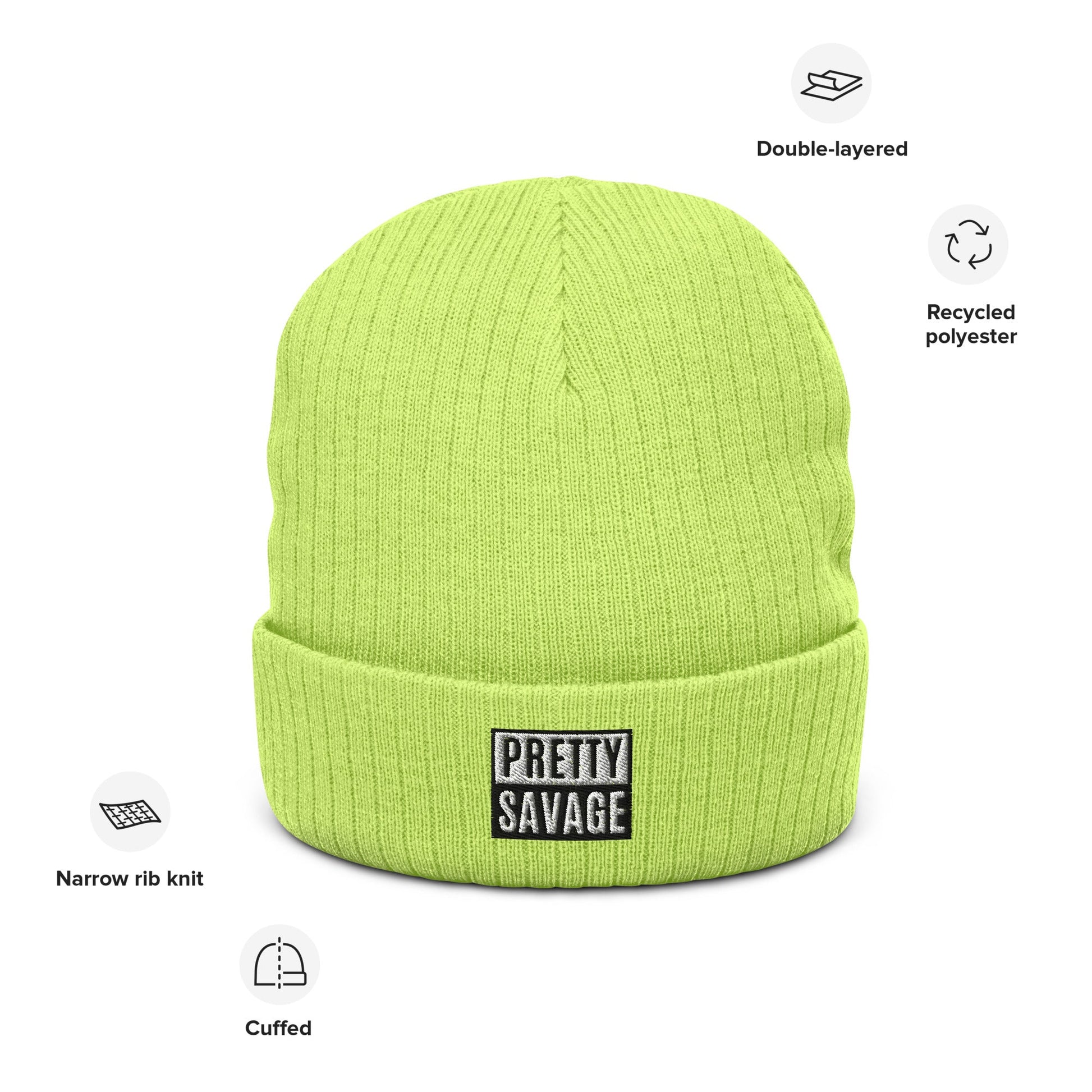 Pretty Savage Ribbed knit beanie Pretty Junkie Apparel