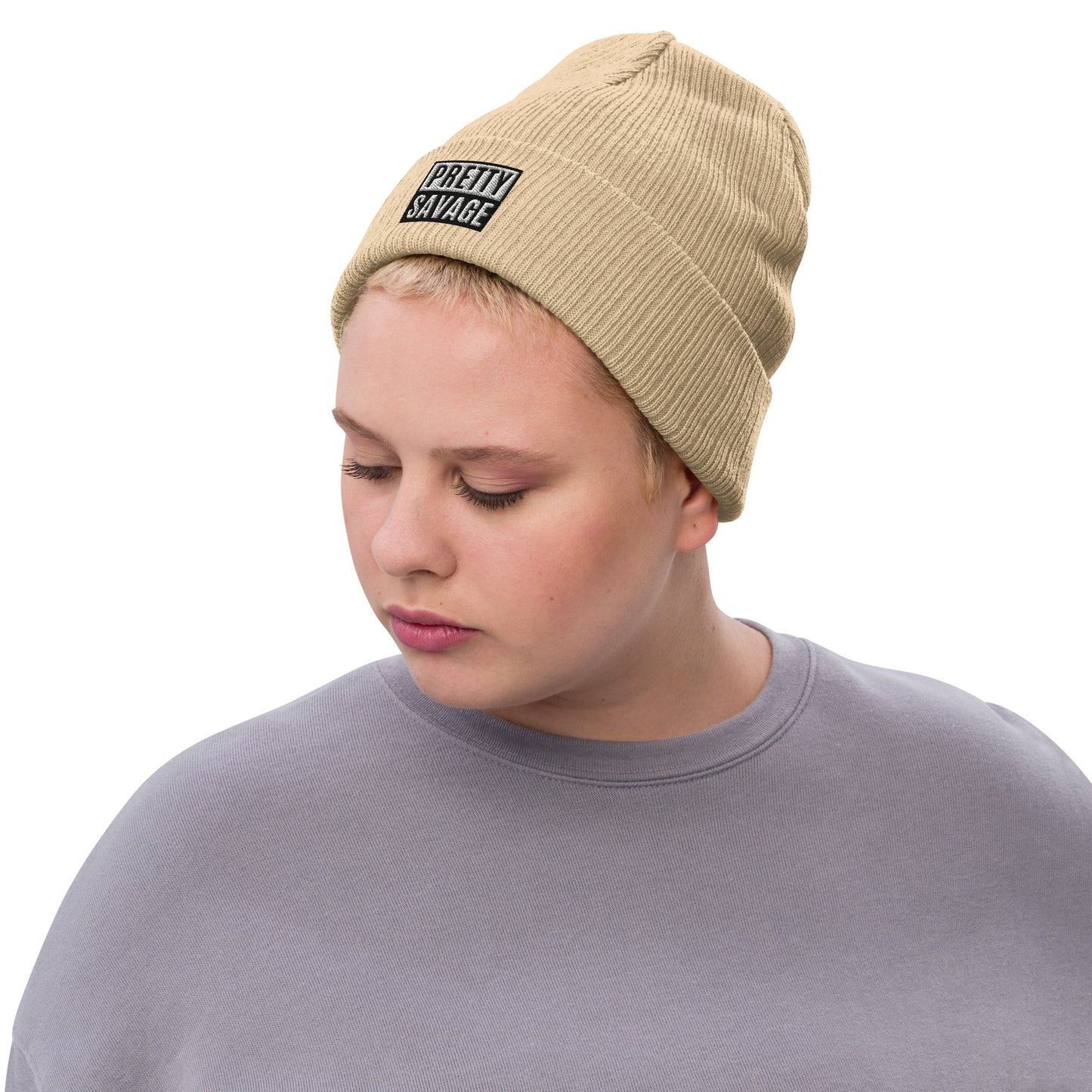 Pretty Savage Ribbed knit beanie Pretty Junkie Apparel