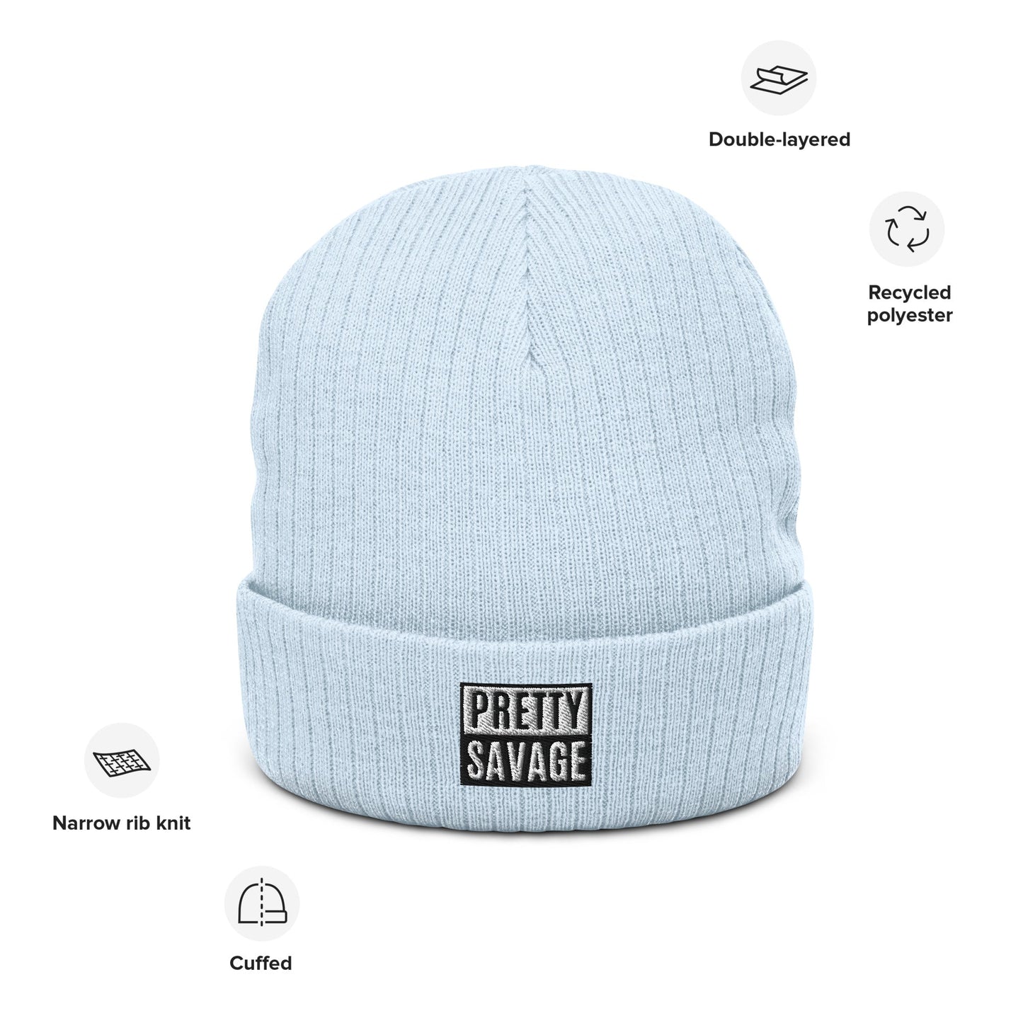 Pretty Savage Ribbed knit beanie Pretty Junkie Apparel