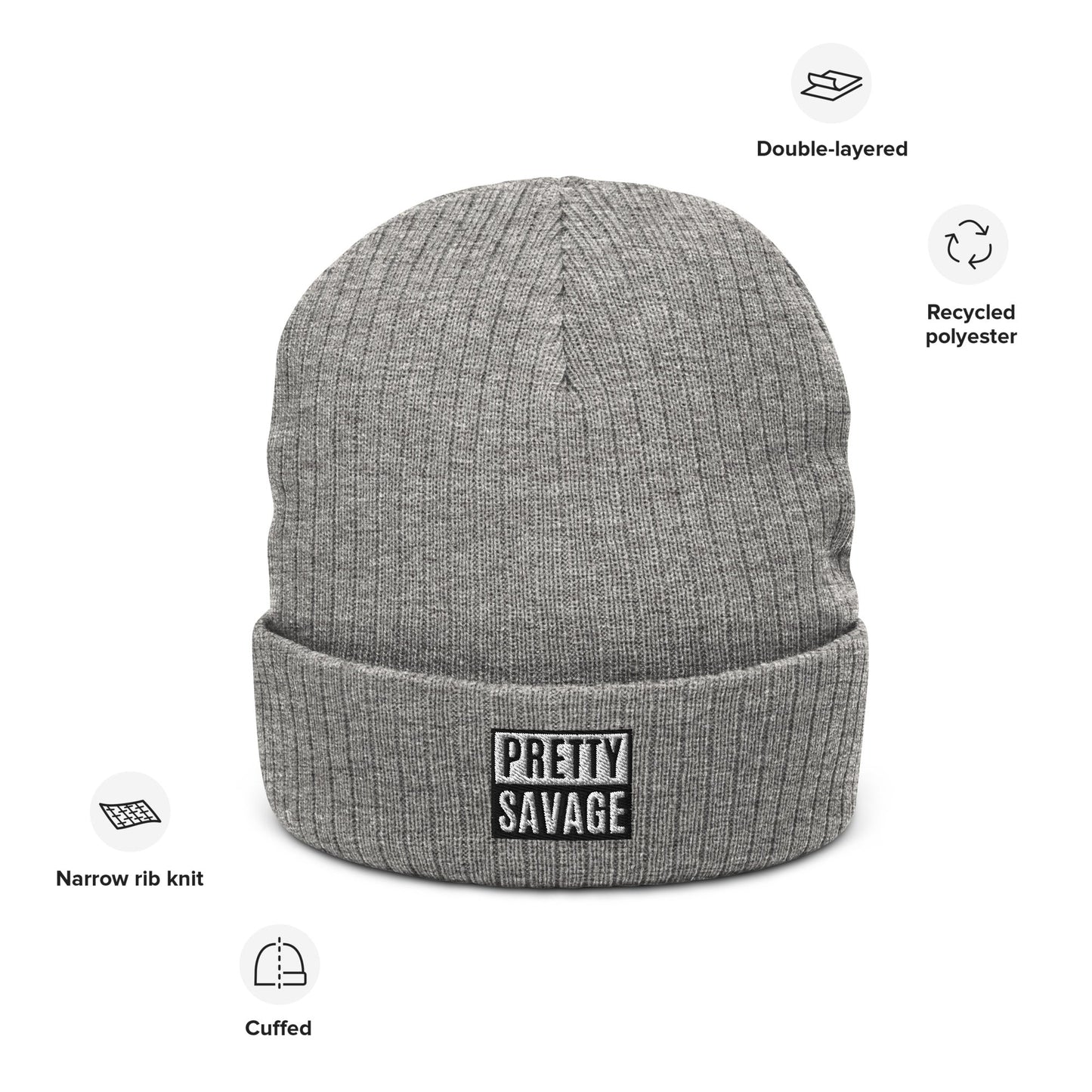 Pretty Savage Ribbed knit beanie Pretty Junkie Apparel