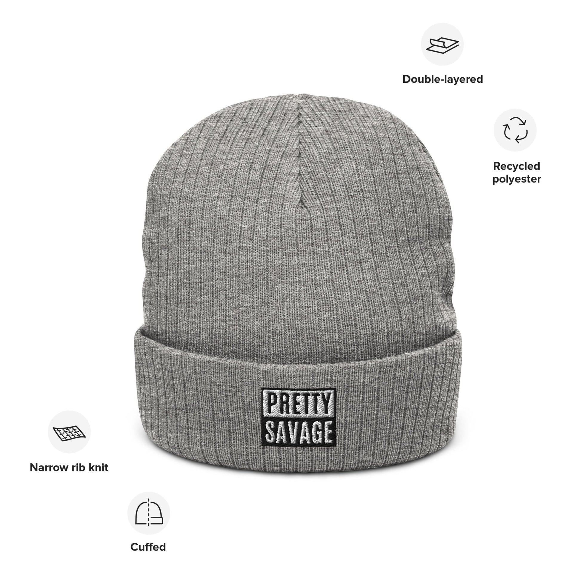 Pretty Savage Ribbed knit beanie Pretty Junkie Apparel