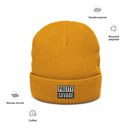 Pretty Savage Ribbed knit beanie Pretty Junkie Apparel