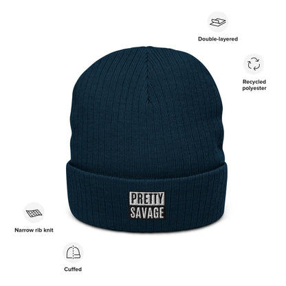 Pretty Savage Ribbed knit beanie Pretty Junkie Apparel