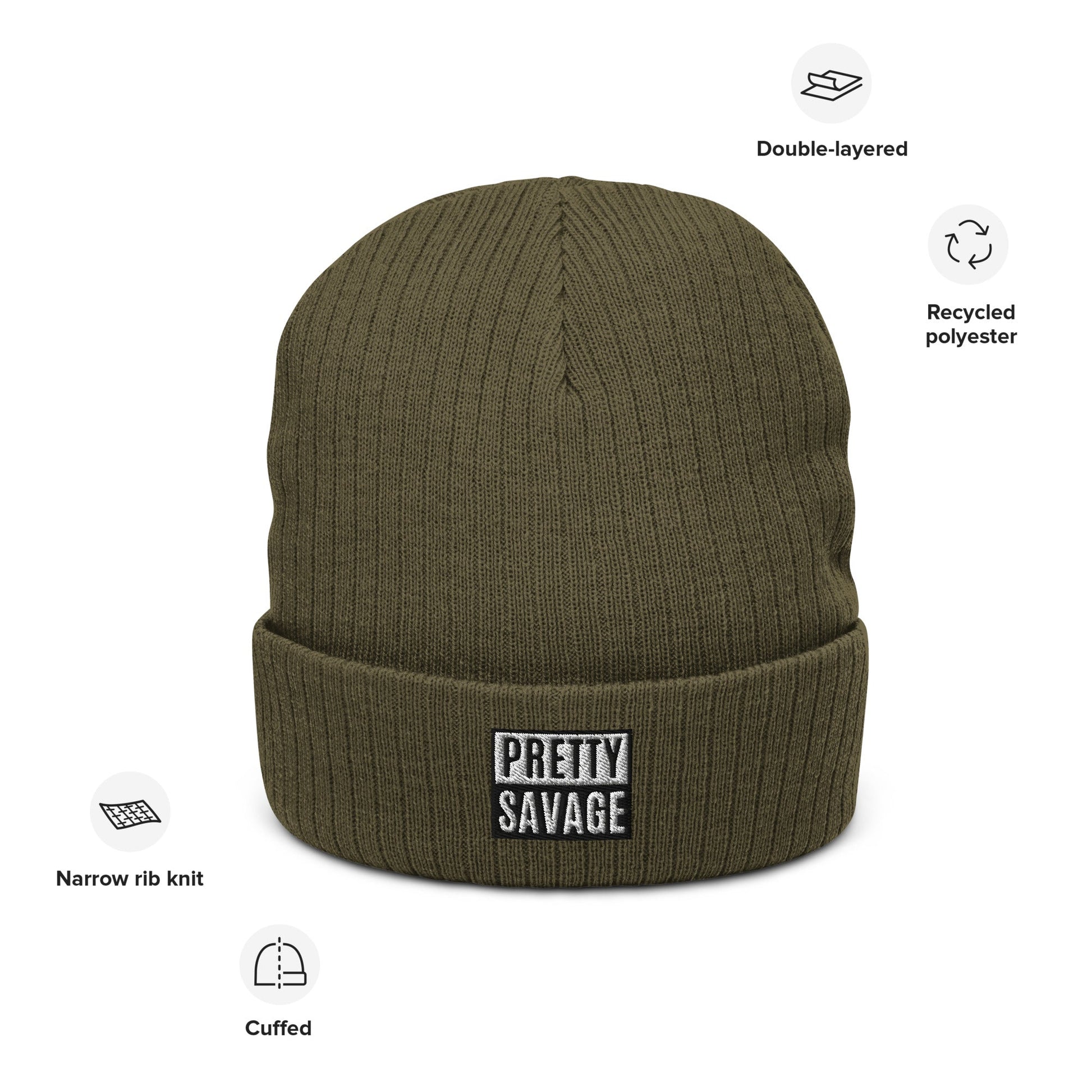 Pretty Savage Ribbed knit beanie Pretty Junkie Apparel