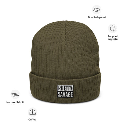 Pretty Savage Ribbed knit beanie Pretty Junkie Apparel