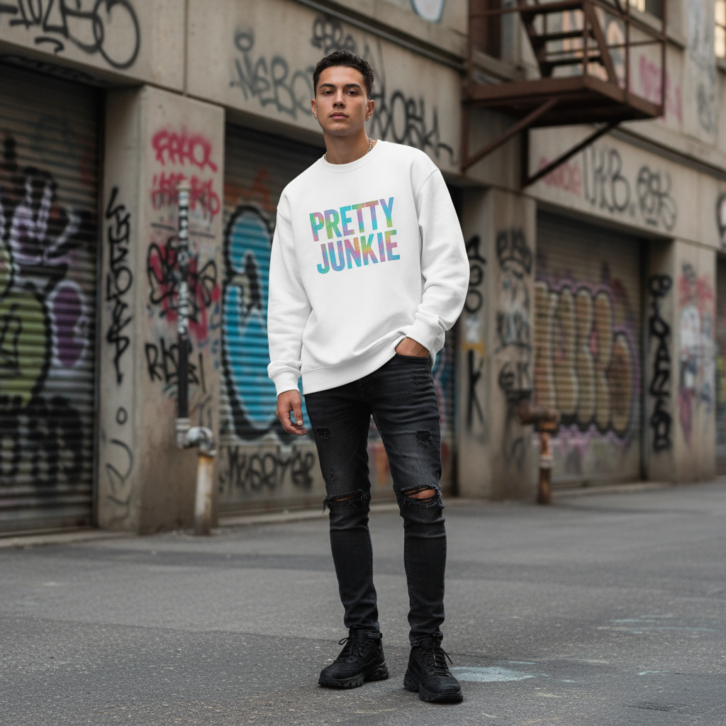 Holographic Print Oversized Fleece Sweatshirt PrettyJunkie® | Junkie Wear