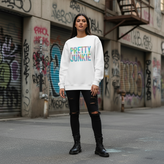 Holographic Print Oversized Fleece Sweatshirt PrettyJunkie® | Junkie Wear