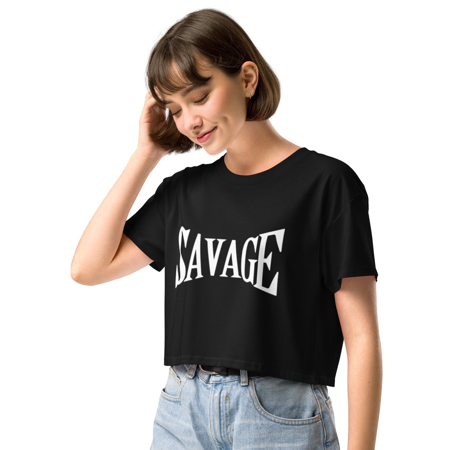 Official Savage 100% Cotton Crop Tee - Pretty Junkie Apparel