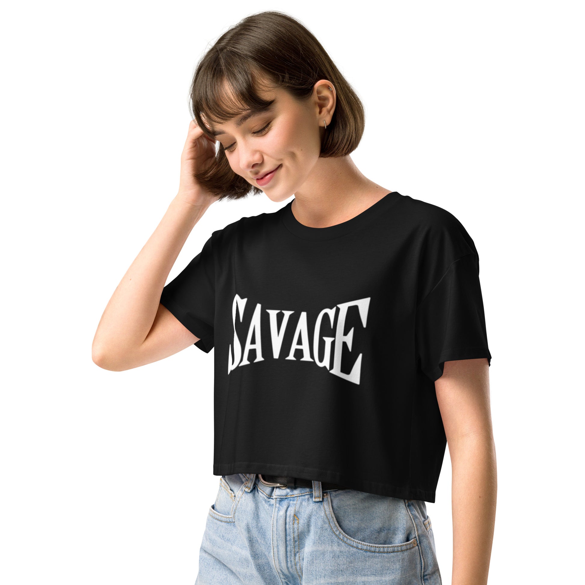 Official Savage 100% Cotton Crop Tee - Pretty Junkie Apparel