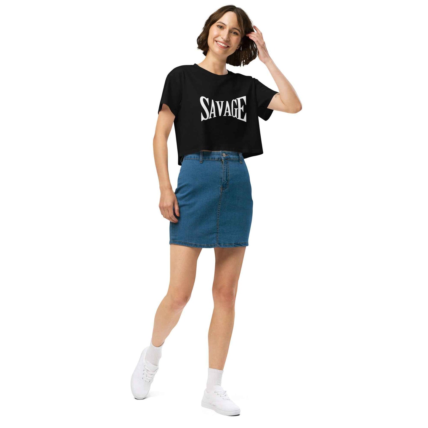 Official Savage 100% Cotton Crop Tee - Pretty Junkie Apparel