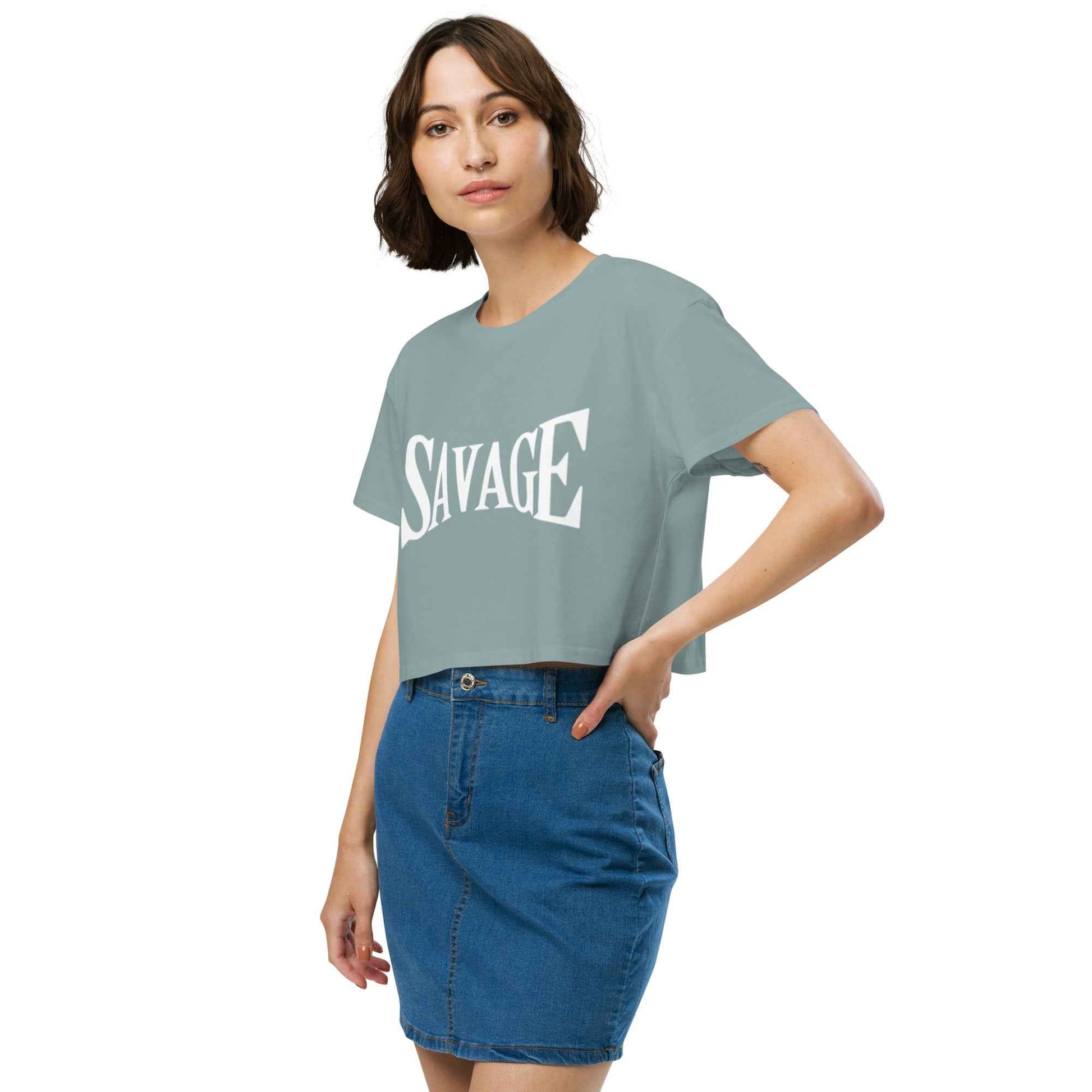 Official Savage 100% Cotton Crop Tee - Pretty Junkie Apparel