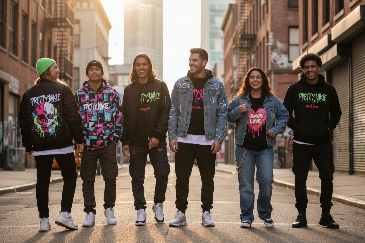 Youngadults wearing prettyjunkieapparel 